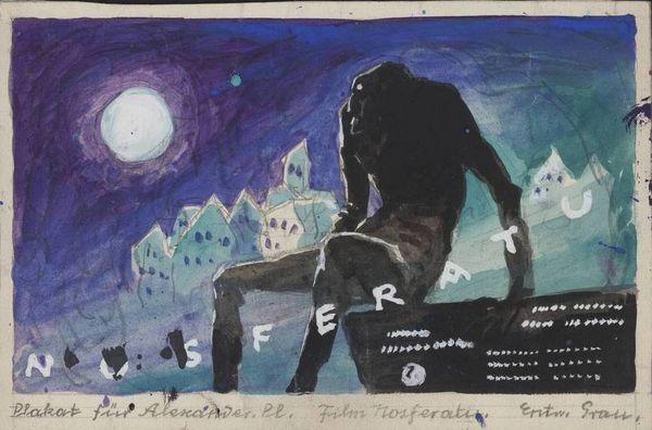 Albin Grau, Nosferatu, Plakatentwurf, 1921 (Filmpremiere am 4.3.1922) Plakatentwurf