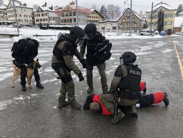 Festnahme durch Interventionseinheit.