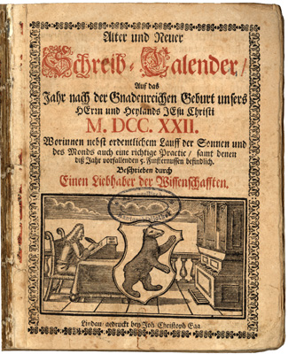 Titelblatt Appenzeller Kalender 1722, ältestes noch laufendes Periodikum Titelblatt Appenzeller Kalender 1722, ältestes noch laufendes Periodikum