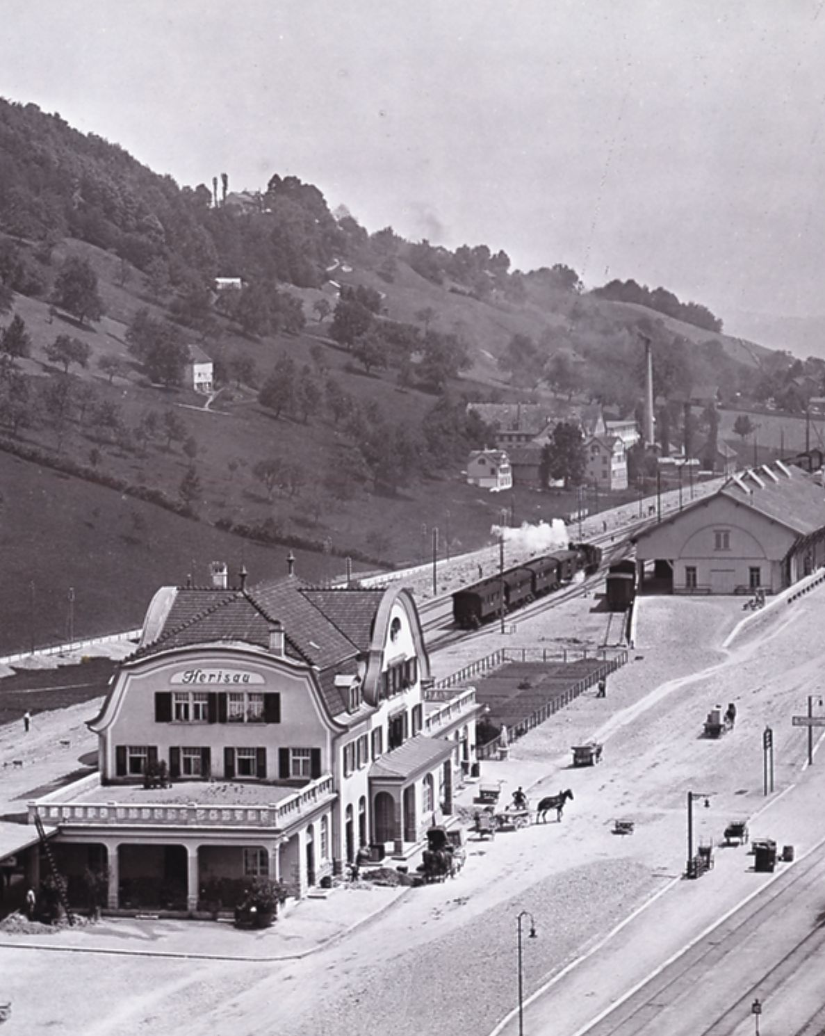 Bild Herisauer Bahnhofanlage im Jahr 1910 aus dem Gemeindearchiv Herisau