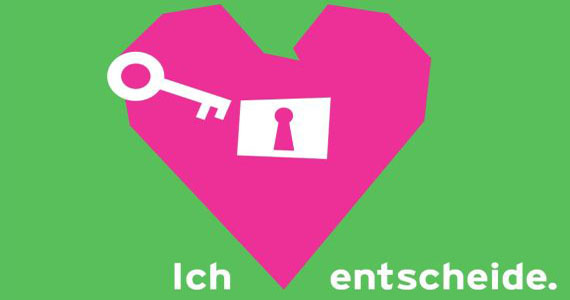 Grafik mit einem Herz und dem Schriftzug: Ich entscheide.
